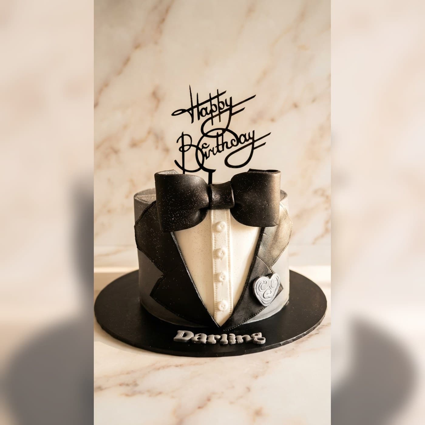 Black Tuxedo Birthday Cake by Simshine Cakes