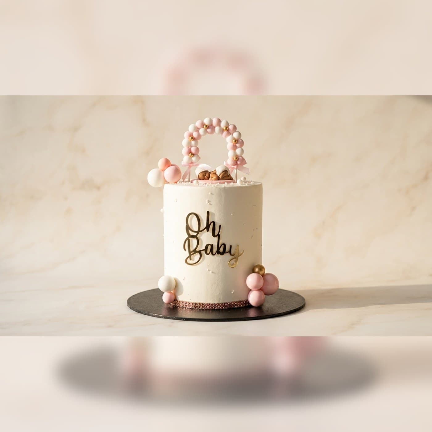 Pink Oh Baby Shower Cake by Simshine Cakes
