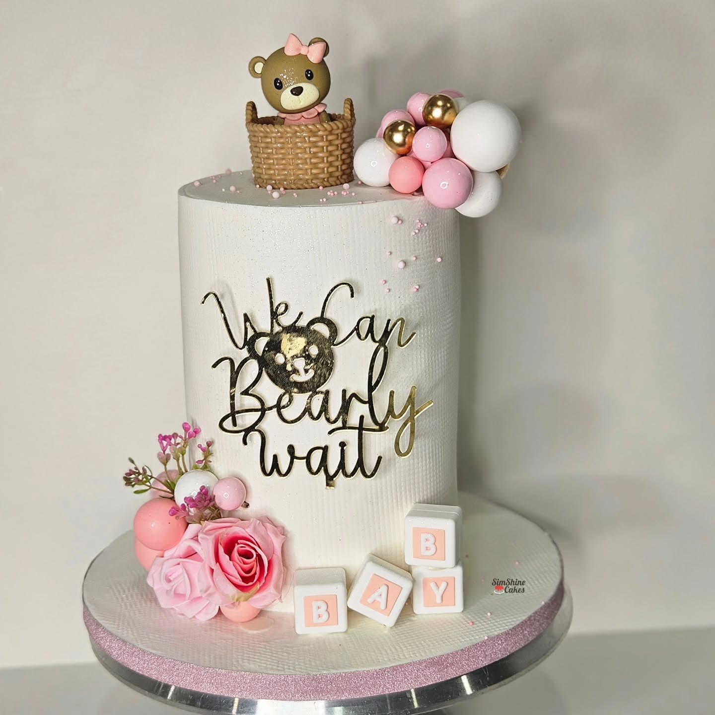 We Can Bearly Wait Baby Shower Cake by Simshine Cakes