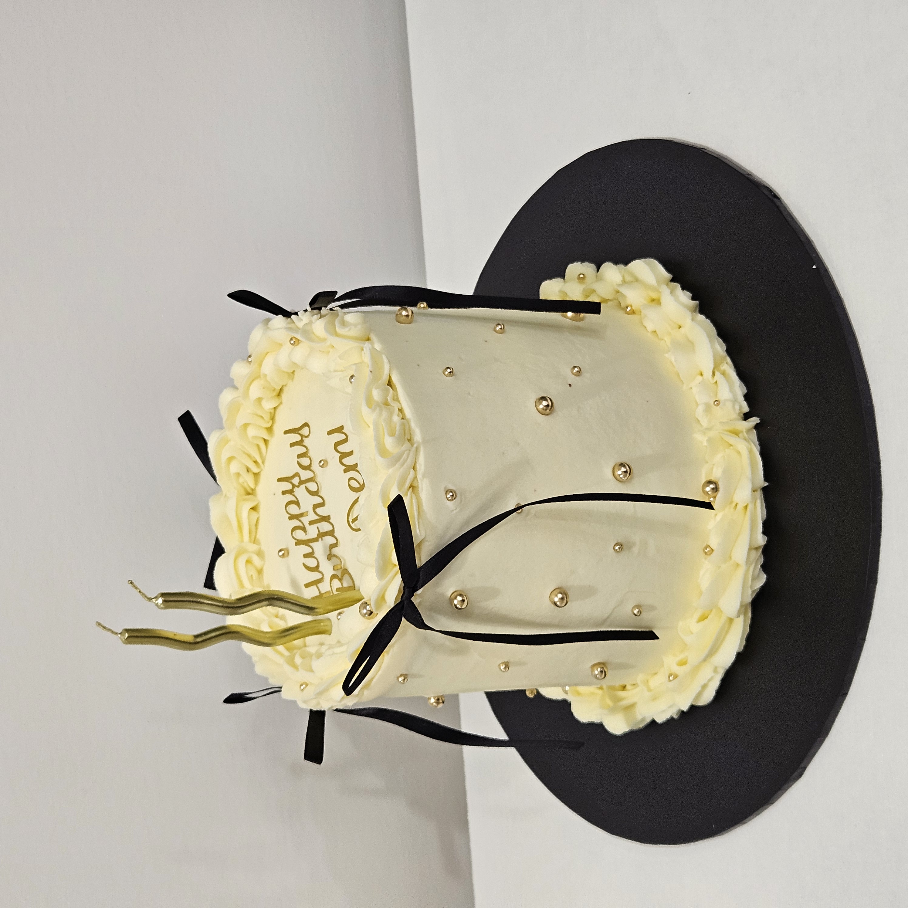 Black Ribbon Birthday Cake
